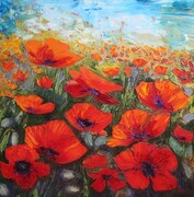 PALET KNIFE POPPIES - SOLD