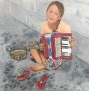 Surviving on a Song, Oil, 24x24 - SOLD